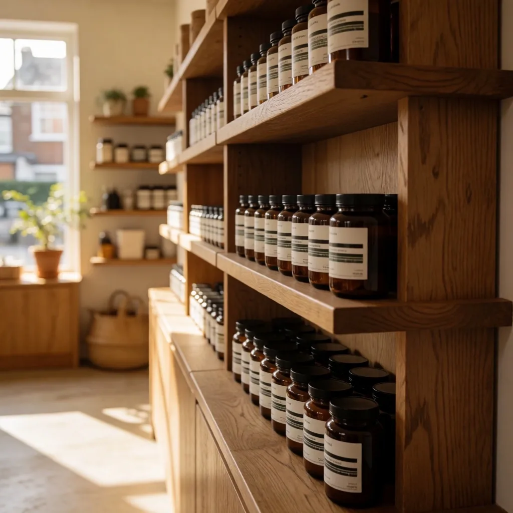 Wellspring Vitamins shop interior in Clifton, Bristol
