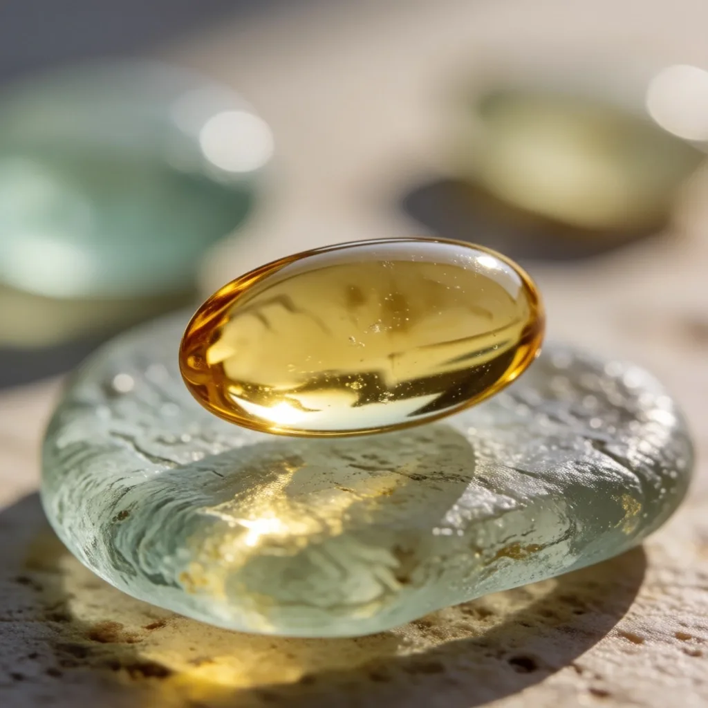 Golden omega-3 oil from a dropper